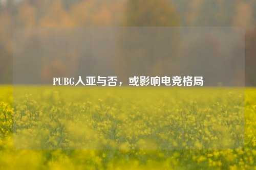 PUBG入亚与否,或影响电竞格局