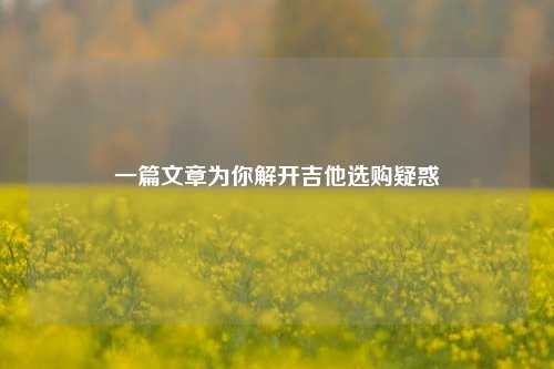 一篇文章为你解开吉他选购疑惑