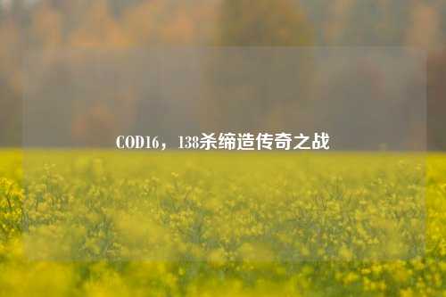 COD16,138杀缔造传奇之战