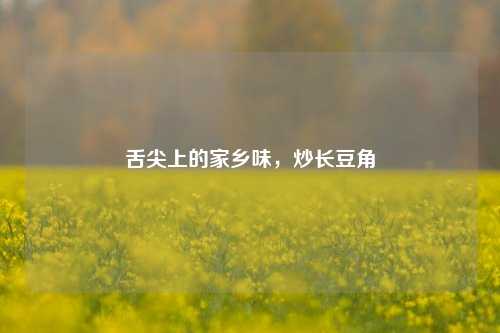 舌尖上的家乡味,炒长豆角