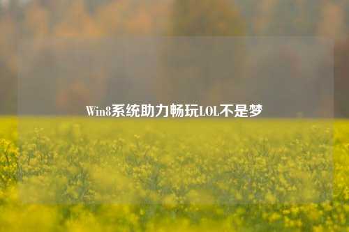 Win8系统助力畅玩LOL不是梦