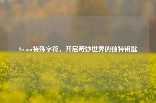 Steam特殊字符,开启奇妙世界的独特钥匙