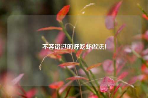 不容错过的好吃虾做法!