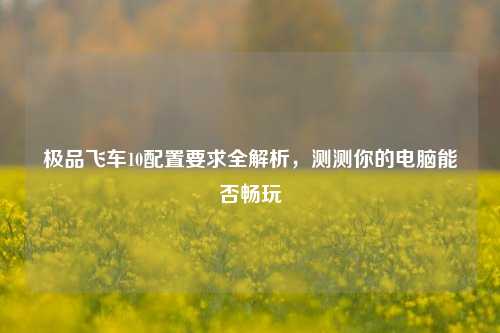 极品飞车10配置要求全解析,测测你的电脑能否畅玩