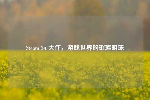 Steam 3A 大作,游戏世界的璀璨明珠