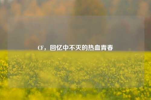 CF,回忆中不灭的热血青春