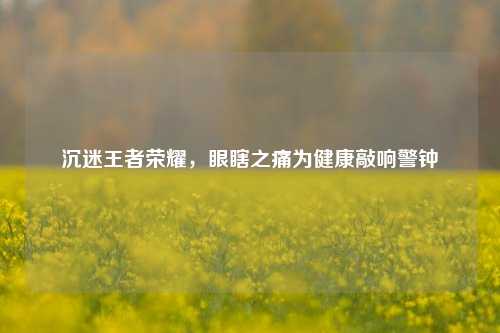 沉迷王者荣耀,眼瞎之痛为健康敲响警钟