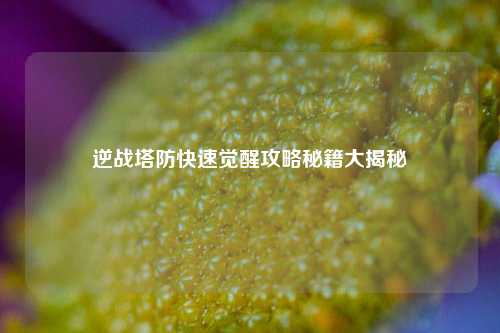 逆战塔防快速觉醒攻略秘籍大揭秘