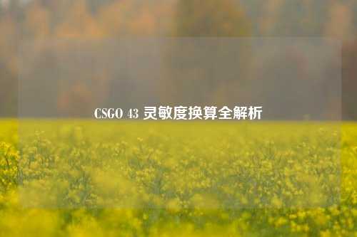 CSGO 43 灵敏度换算全解析
