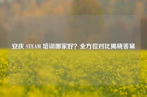 安庆 STEAM 培训哪家好?全方位对比揭晓答案