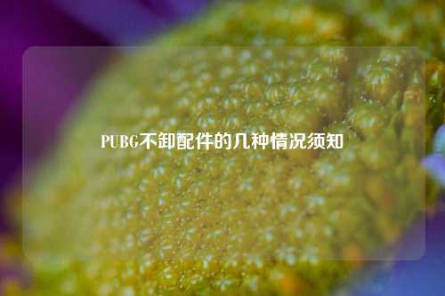 PUBG不卸配件的几种情况须知