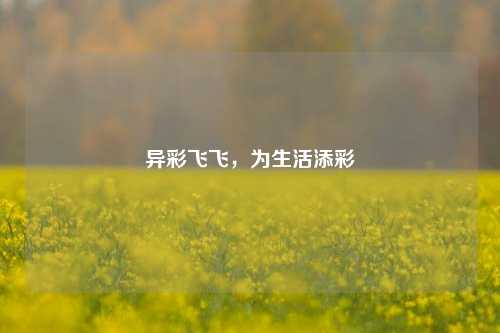异彩飞飞,为生活添彩