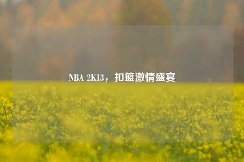 NBA 2K13,扣篮激情盛宴