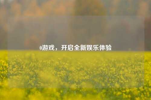 0游戏,开启全新娱乐体验