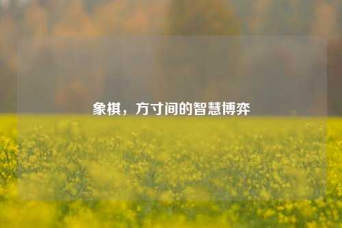 象棋,方寸间的智慧博弈