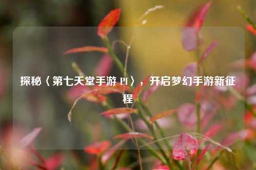 探秘〈第七天堂手游 PI〉,开启梦幻手游新征程