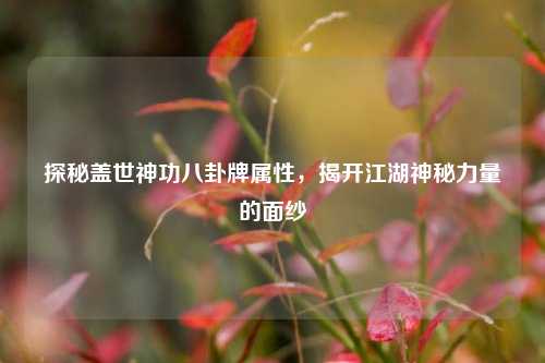 探秘盖世神功八卦牌属性,揭开江湖神秘力量的面纱