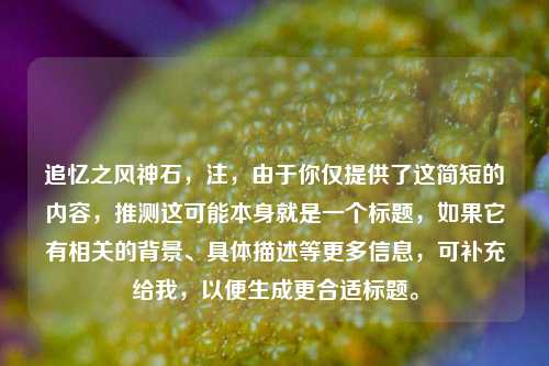 追忆之风神石,注,由于你仅提供了这简短的内容,推测这可能本身就是一个标题,如果它有相关的背景、具体描述等更多信息,可补充给我,以便生成更合适标题。