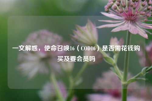 一文解惑,使命召唤16(COD16)是否需花钱购买及要会员吗