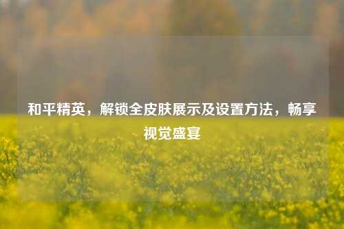 和平精英,解锁全皮肤展示及设置方法,畅享视觉盛宴