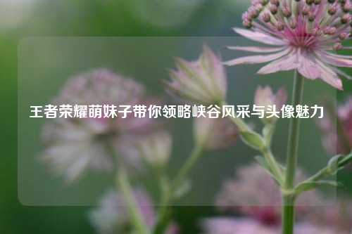 王者荣耀萌妹子带你领略峡谷风采与头像魅力