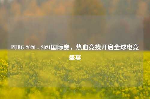PUBG 2020 - 2021国际赛，热血竞技开启全球电竞盛宴
