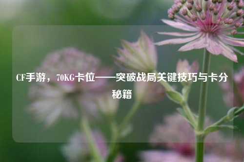 CF手游,70KG卡位——突破战局关键技巧与卡分秘籍
