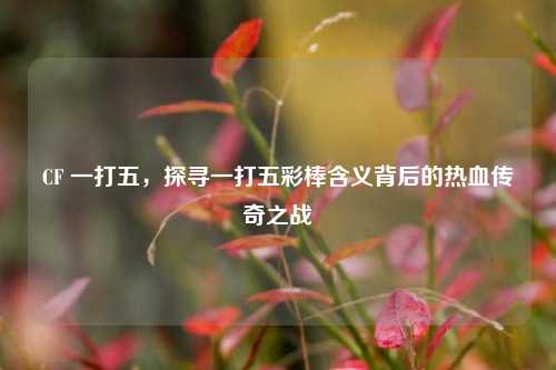 CF 一打五,探寻一打五彩棒含义背后的热血传奇之战