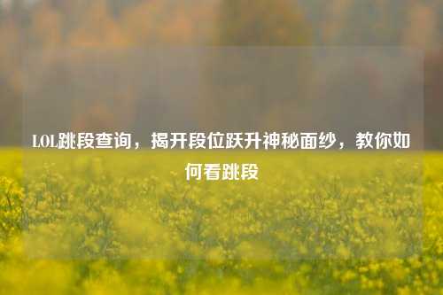 LOL跳段查询,揭开段位跃升神秘面纱,教你如何看跳段