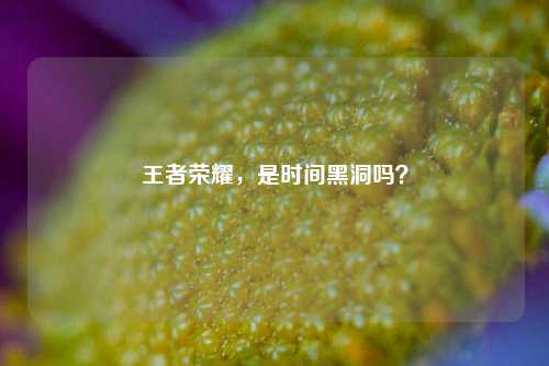 王者荣耀,是时间黑洞吗?