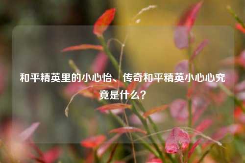 和平精英里的小心怡、传奇和平精英小心心究竟是什么?
