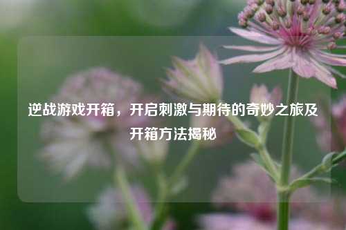 逆战游戏开箱,开启刺激与期待的奇妙之旅及开箱方法揭秘