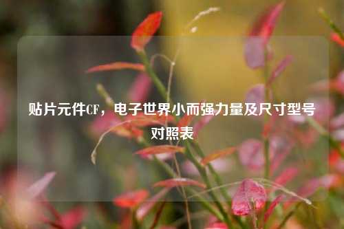 贴片元件CF,电子世界小而强力量及尺寸型号对照表