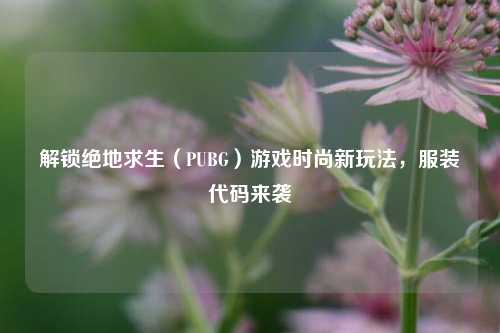 解锁绝地求生(PUBG)游戏时尚新玩法,服装代码来袭