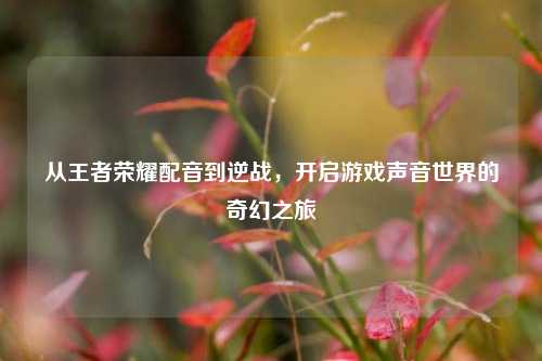 从王者荣耀配音到逆战,开启游戏声音世界的奇幻之旅