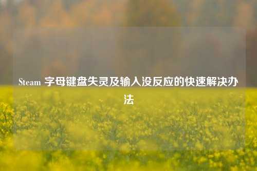Steam 字母键盘失灵及输入没反应的快速解决办法