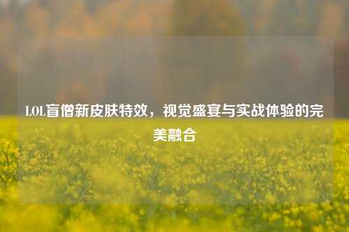 LOL盲僧新皮肤特效,视觉盛宴与实战体验的完美融合