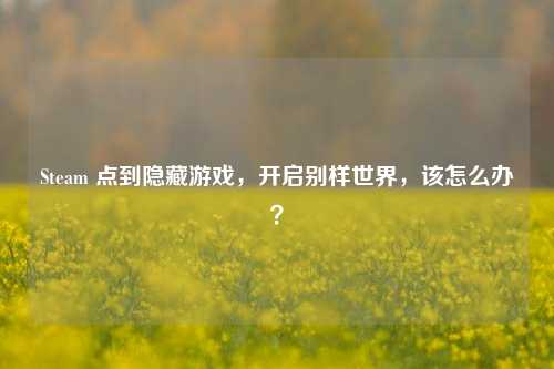 Steam 点到隐藏游戏,开启别样世界,该怎么办?