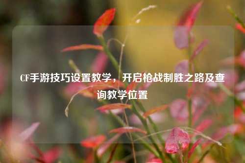 CF手游技巧设置教学，开启枪战制胜之路及查询教学位置