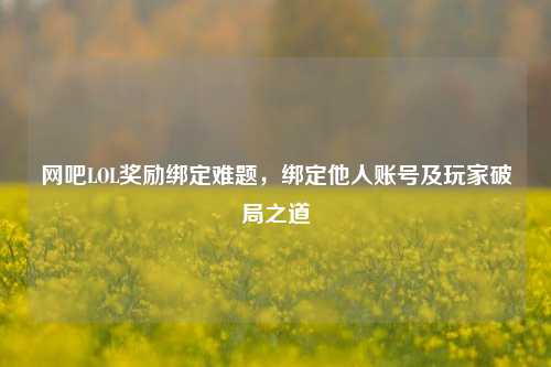网吧LOL奖励绑定难题,绑定他人账号及玩家破局之道