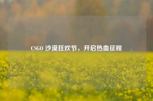 CSGO 沙漠狂欢节，开启热血征程