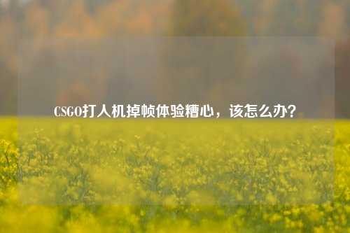 CSGO打人机掉帧体验糟心，该怎么办？